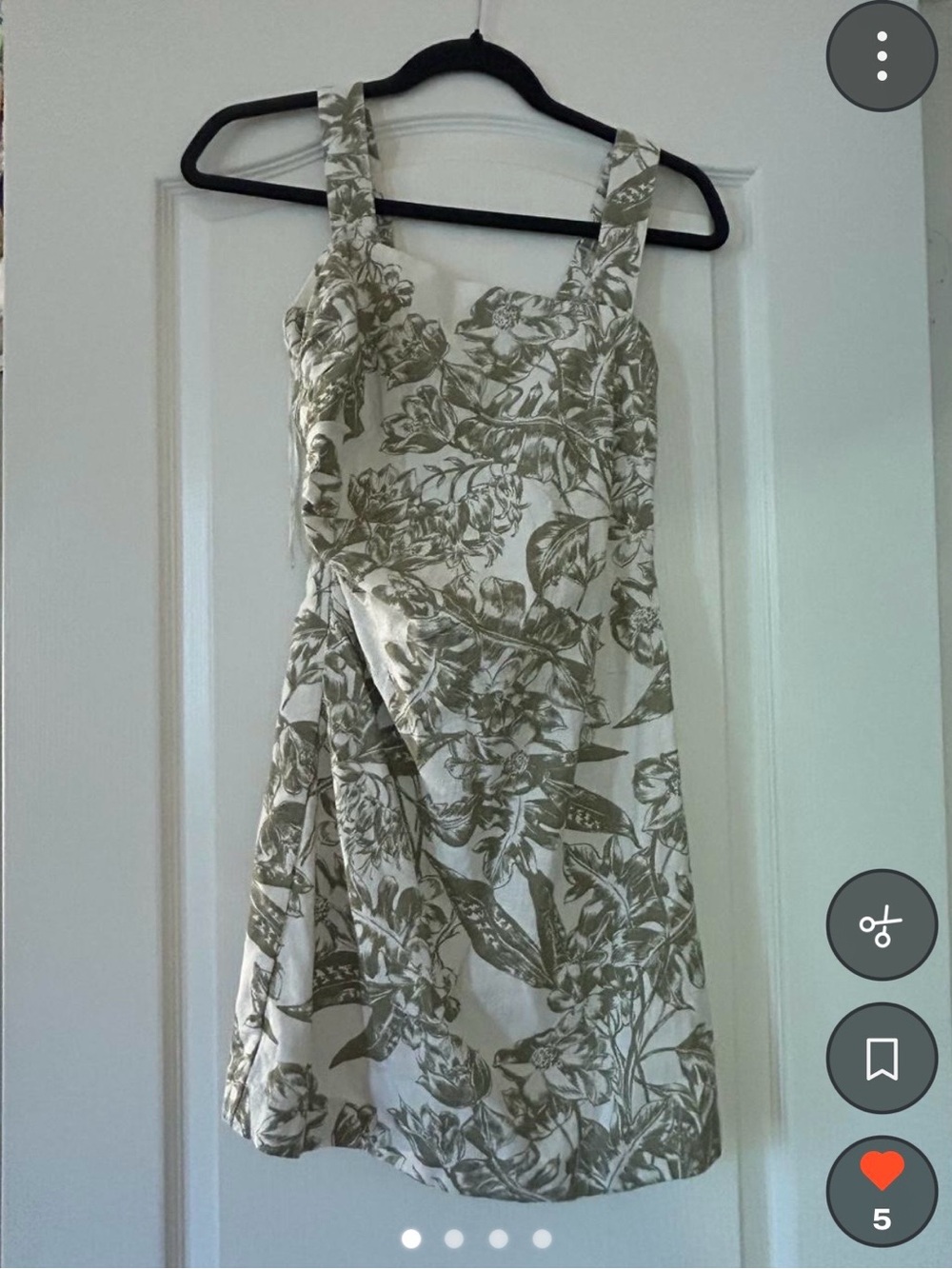 Abercrombie & Fitch Cream Dress with Olive Floral Print